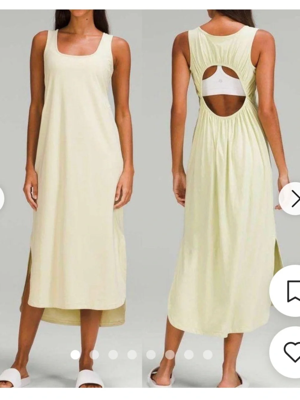 Lululemon Pima Cotton Open-Back Dress in Dewy size 4 *tiny flaw*